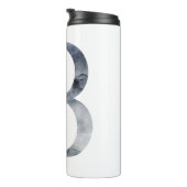 Blauwe Bloemige Monogram Initiaal B Thermosbeker (Geroteerd rechts)