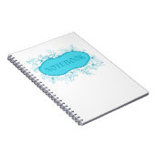 Blauwe Bloemige Notebook Hoes Notitieboek (Rechterzijde)