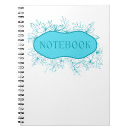 Blauwe Bloemige Notebook Hoes Notitieboek