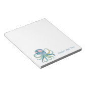 Blauwe Bloemige Octopus Notitieblok (Schuin)