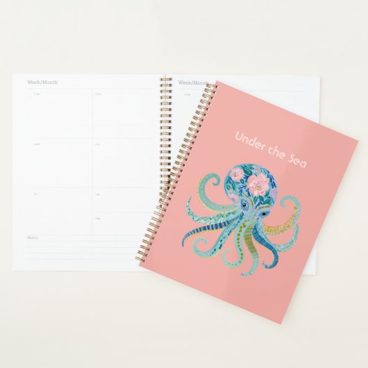 Blauwe Bloemige Octopus Planner (Display)
