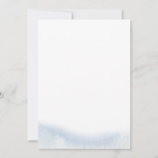 Blauwe Bloemige Ontvangst Uitnodigingen voor Elope (Achterkant)