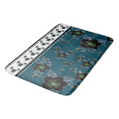 Blauwe bloemige ontwerper badmat (Gekanteld)