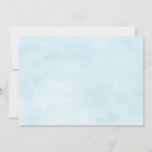 Blauwe Bloemige Paraplu Baby Shower Bedankkaart (Achterkant)