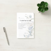 Blauwe bloemige sticky notitie voor terugkombezoek post-it® notes (Kantoor)