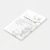 Blauwe bloemige sticky notitie voor terugkombezoek post-it® notes (Schuin)