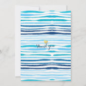 Blauwe bloemige strepen Brunch & bubbels Bruidsmei Kaart (Achterkant)