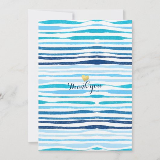 Blauwe bloemige strepen Brunch & bubbels Bruidsmei Kaart (Achterkant)