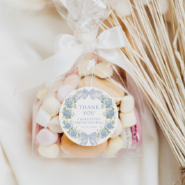 Blauwe Bloemige Theeparty voor de Bruid Ronde Sticker