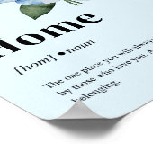 Blauwe Bloemige Thuis Definitie Poster Minimalisti (Hoek)
