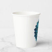 Blauwe Bloemige Trouw Papieren Bekers (Rechts)