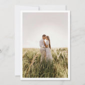 Blauwe Bloemige Trouwfoto Save the Date Kaart (Achterkant)