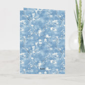 Blauwe Bloemige Vos Kerst Kaart (Achterkant)