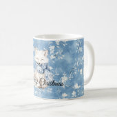 Blauwe Bloemige Vos Koffiemok (Voorkant rechts)