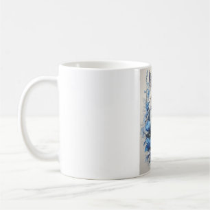Blauwe Bloemige Vos Mok - Aquarel Vos Koffiemok -