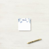Blauwe Bloemige Waterverf Vlinder Herinnering Post-it® Notes (Op bureau)