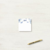 Blauwe Bloemige Waterverf Vlinder Post-it-briefje Post-it® Notes (Op bureau)