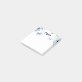 Blauwe Bloemige Waterverf Vlinder Post-it-briefje Post-it® Notes (Schuin)