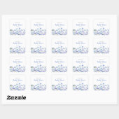 Blauwe Bloemige Wilde Bloem Bruidsdouche Vierkante Sticker (Vel)