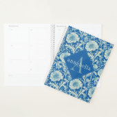 Blauwe Bloemige William Morris Elegante Monogram Planner (Display)