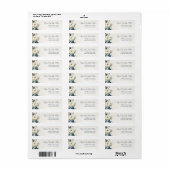 Blauwe Bloemige Winter Bruiloft Retouradres Labels (Full Sheet)