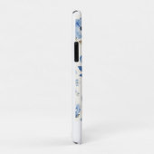 Blauwe Bloemige Witte Waterverf Case-Mate iPhone Case (Achterkant/rechts)