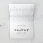 Blauwe bloemige Zalige Moederdag MOEDER Foto Kaart (Binnen)