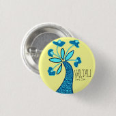 Blauwe bloemkool Vartali Ronde Button (Voorkant /achterkant)