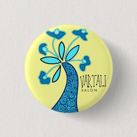 Blauwe bloemkool Vartali Ronde Button (Voorkant)