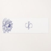 Blauwe Bloemlijn Tekening Gepersonaliseerde Yoga M Yogamat (Voorkant (horizontaal))