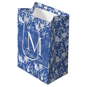 Blauwe Bloemmotief Chinoiserie Franse Toile De Jou Medium Cadeauzakje