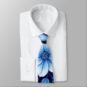 blauwe bloemmotief das (Gebonden)