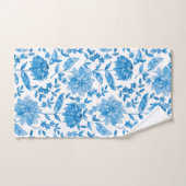 Blauwe bloempatroon handdoeken op display (Handdoek)