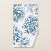 Blauwe bloempioen bad handdoek (Handdoek)