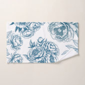 Blauwe bloempioen bad handdoek (Handdoek)