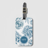 Blauwe bloempioen bagagelabel (Voorkant (verticaal))