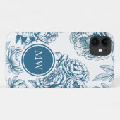 Blauwe bloempioen Case-Mate iPhone case (Achterkant (horizontaal))