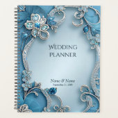 Blauwe  bloemplanner planner (Voorkant)