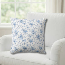 Blauwe Bloemrijke Franse Toile 