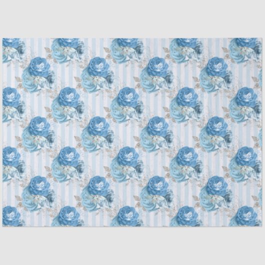 Blauwe bloemserie ontwerp 11 tissuepapier (Voorkant)