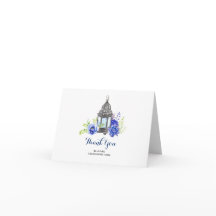 Blauwe Bloemslinger Bruiloft Dank Je