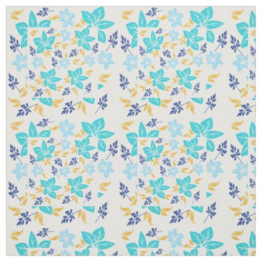 Blauwe Bloemstof Stof (Swatch)