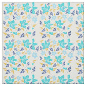 Blauwe Bloemstof Stof (Swatch)