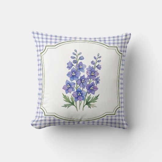 Blauwe Bloemstuk Landelijke Kussen (Voorkant)
