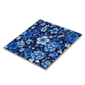 blauwe bloemtegeltje tegeltje (Zijkant)