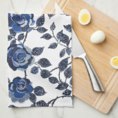 Blauwe Bloemtuinen Theedoek (Quarter Fold)