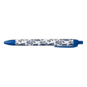 Blauwe Bloemtuinen Zwarte Inkt Pen (Bodem)