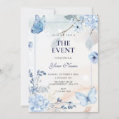 Blauwe bloemvlinders  kaart (Voorkant)