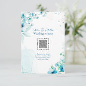 Blauwe Bloesem & Breeze Huwelijk Informatiekaartje (Staand voorkant)