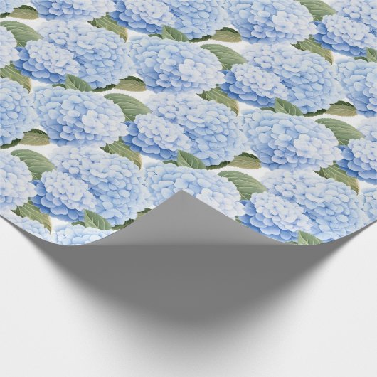 Blauwe Bloesem Burst Cadeaupapier (Hoek)